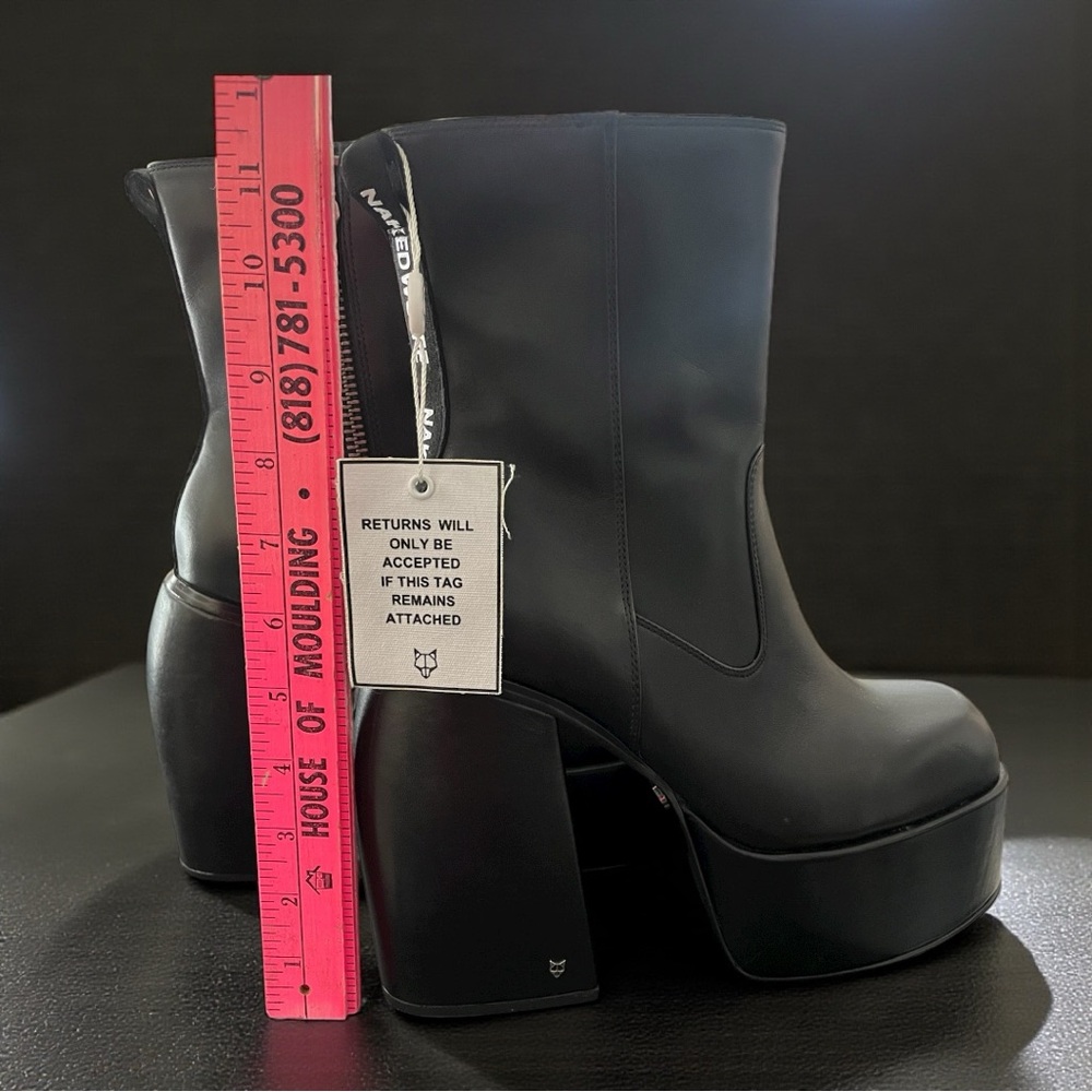 Naked Wolfe Jailbreaker Chunky AF  Black Platform Ankle Boots size 9 - Picture 4 of 11